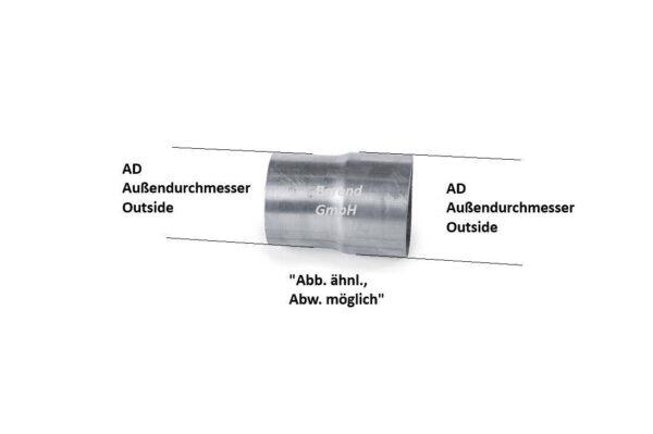 Auspuffadapter AD 74 auf AD 50 mm aus Edelstahl 1.4301